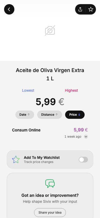 Carbonell Aceite de Oliva Virgen Extra 1L — virgen extra estándar en España a €6,82/litro