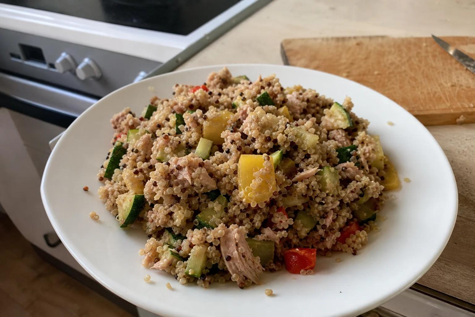 Tuna Steak with Vegetable Quinoa