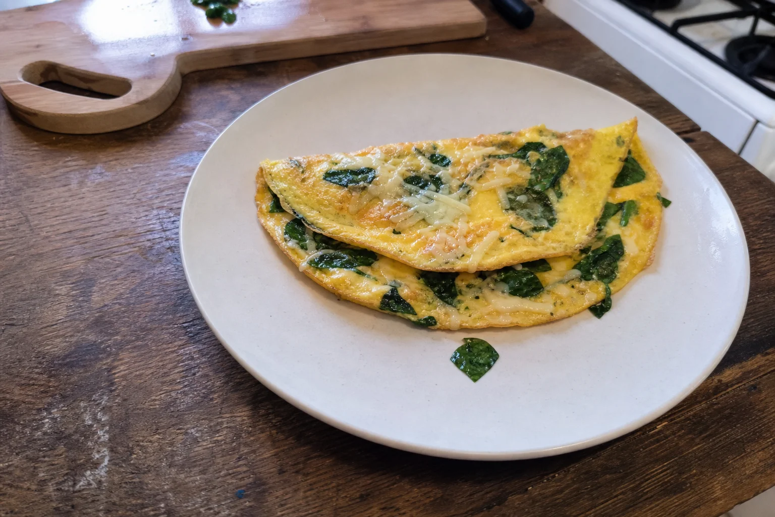 Egg Omelette with Spinach and Cheese