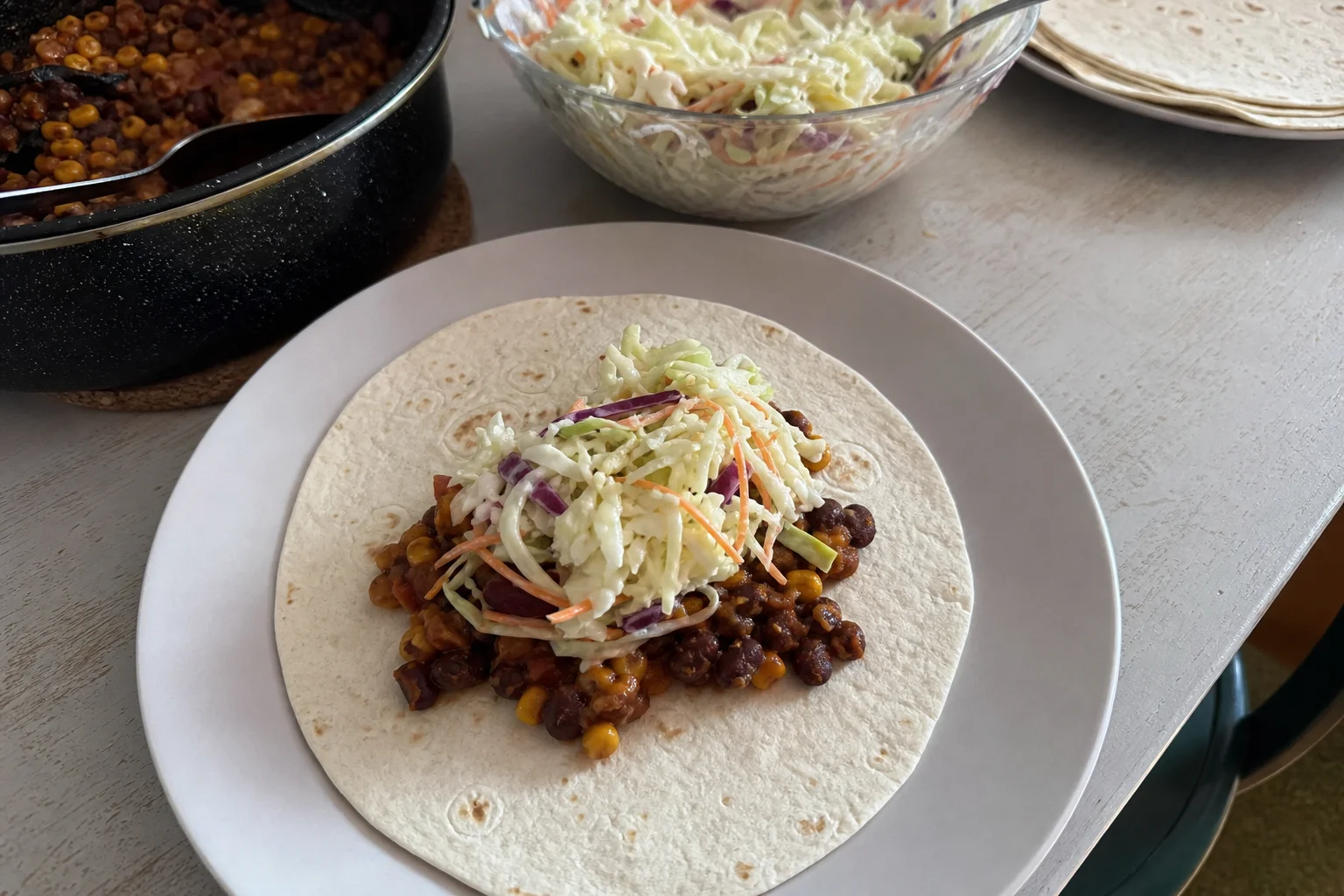 Fiesta Tortilla Wraps with Cabbage Slaw