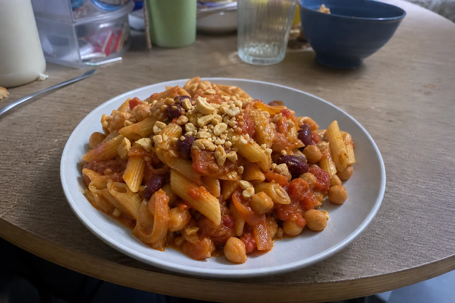 Warm Tomato Pasta Skillet with Chickpeas