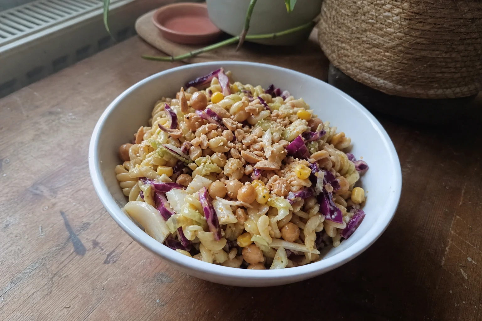 Midnight Mini Pasta Salad from Leftovers