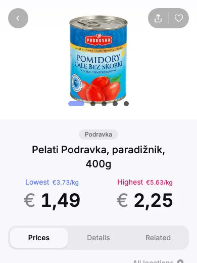 Koščki paradižnika v pločevinki